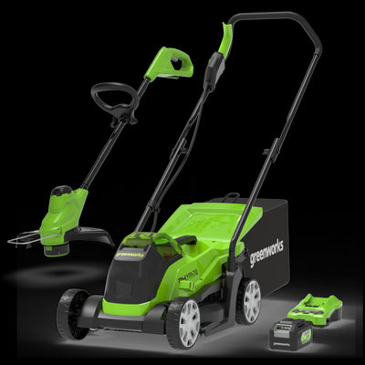24V Lawn Mower 33cm + Grass Trimmer 25cm Set